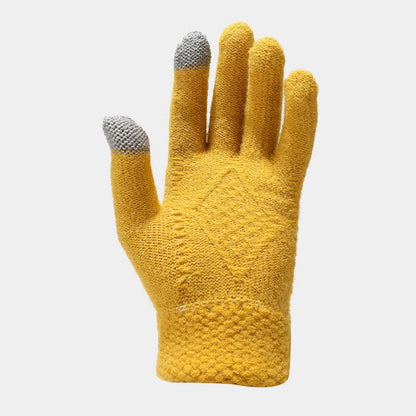 Kvinnors Stickat Tillbehörsset Hatt Halsduk Handskar Mjukt Material-6