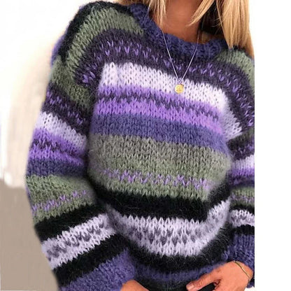 Dam Tröja Jacquard Mjuk Akryl-2