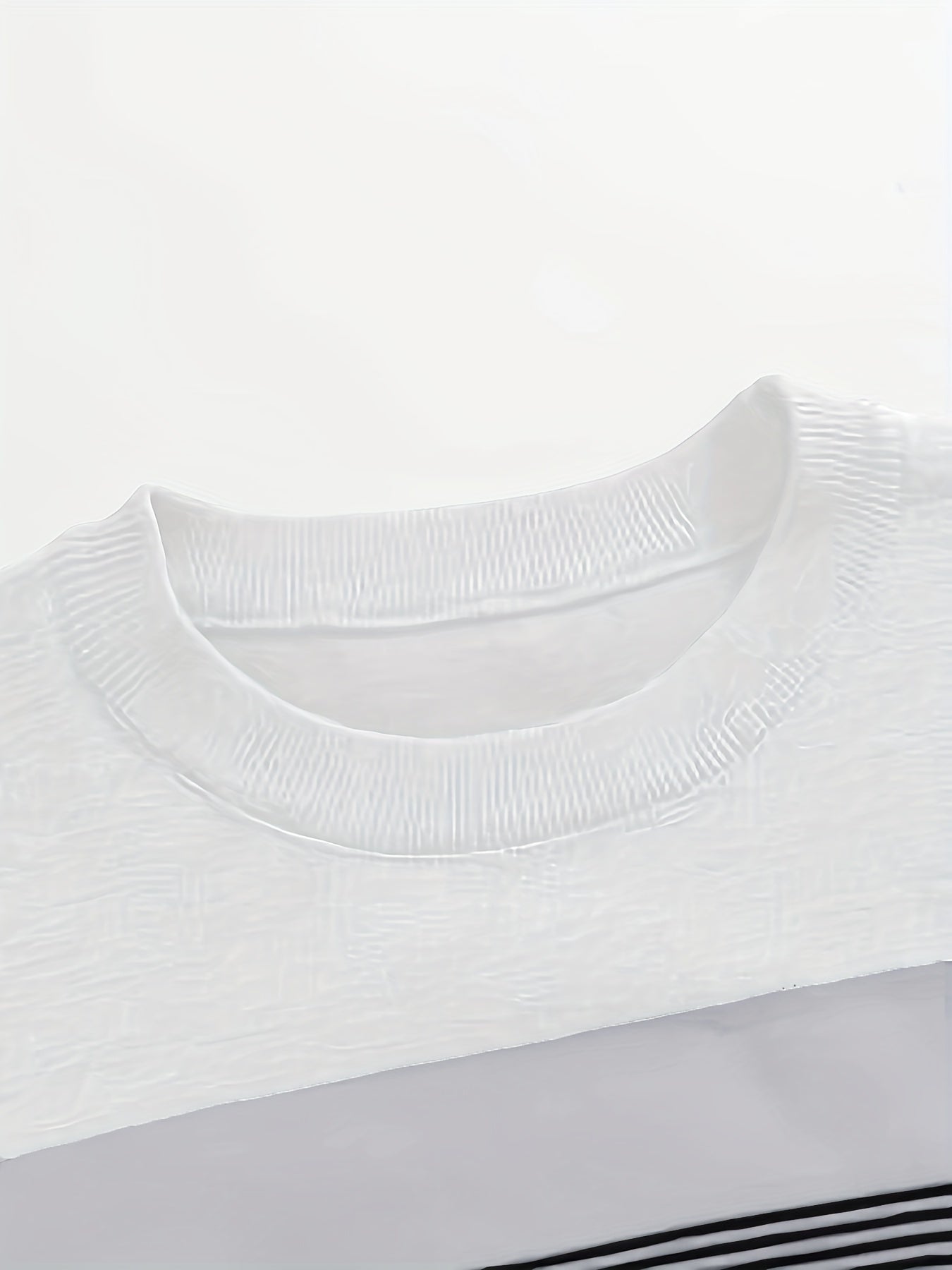 Randig Herrtröja R-Halsringning Medelstort Stretchigt Tyg-6