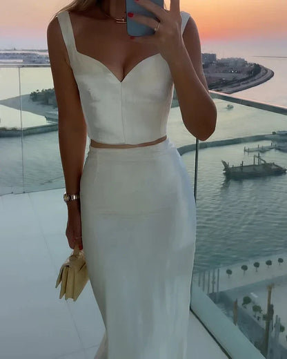 Dam Tvåpartdräkt Elegant Polyester Elastan-4