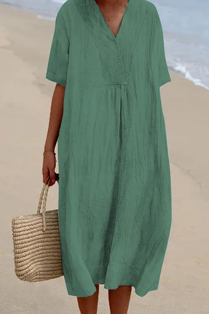 Dam Klänning Lätt och Elegant 100% Bomull-3