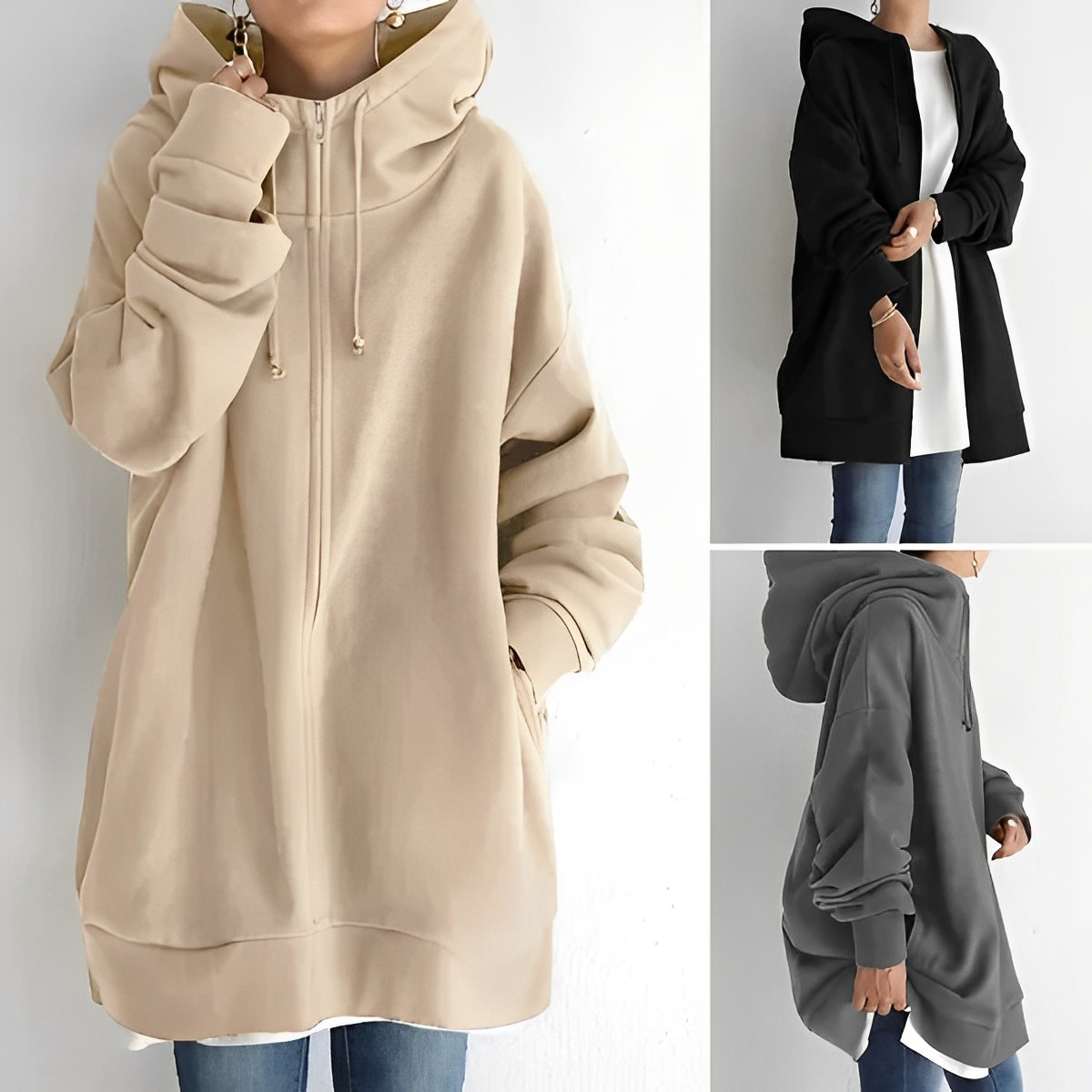 Hoodie Dam i Mjukt Material – Avslappnad Passform med Huva, Perfekt för Vardagsbruk och Utflykter 5
