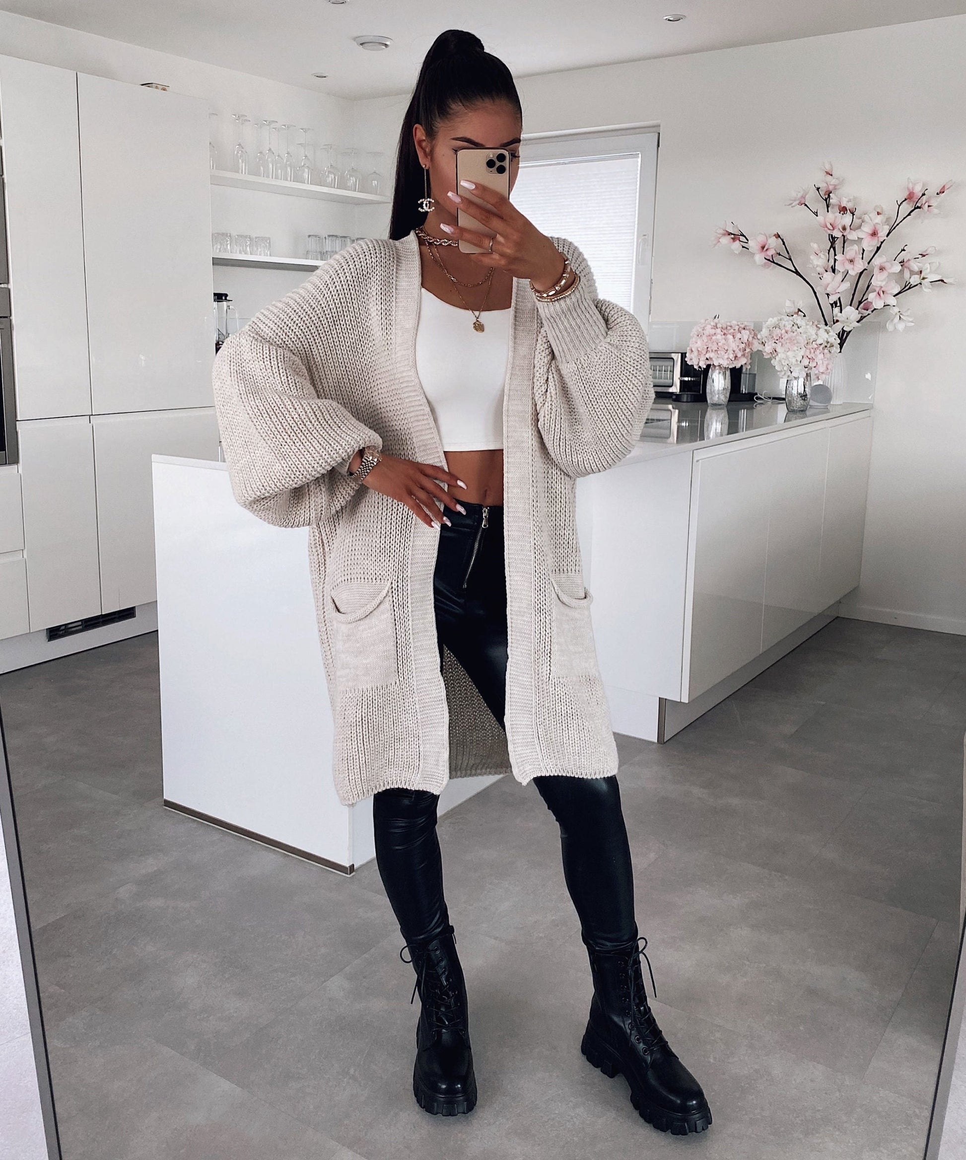 Dam Klänning Kort Mjuk Tygblandning-5