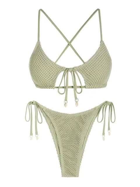 Trendig Bikini för Dam i Nylon och Spandex – Bekväm Passform och Flera Storlekar, Perfekt för Strand och Pool 13