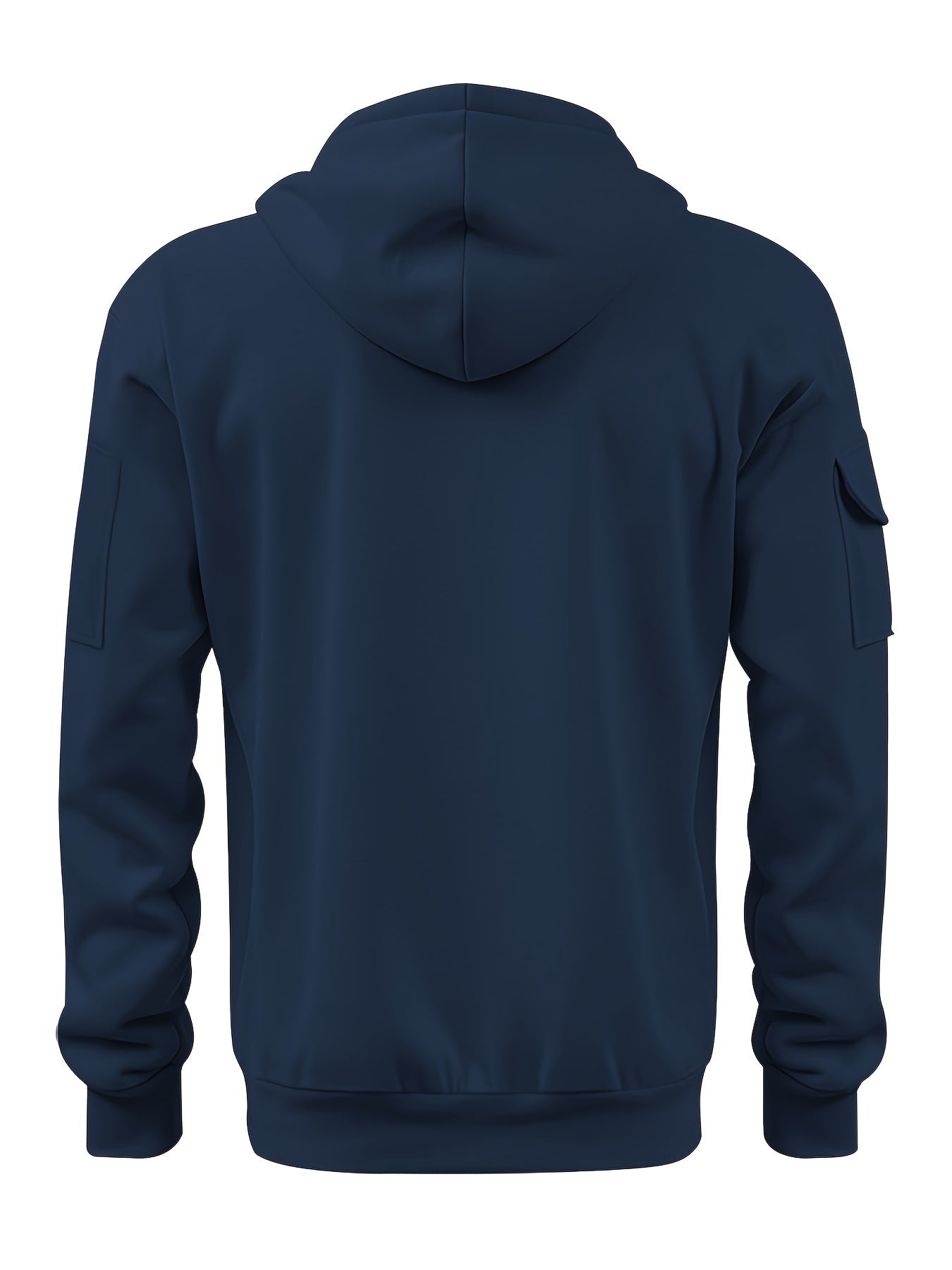 Herrar Hoodie Fleecefodrad Gatastil med Blixtlås-2