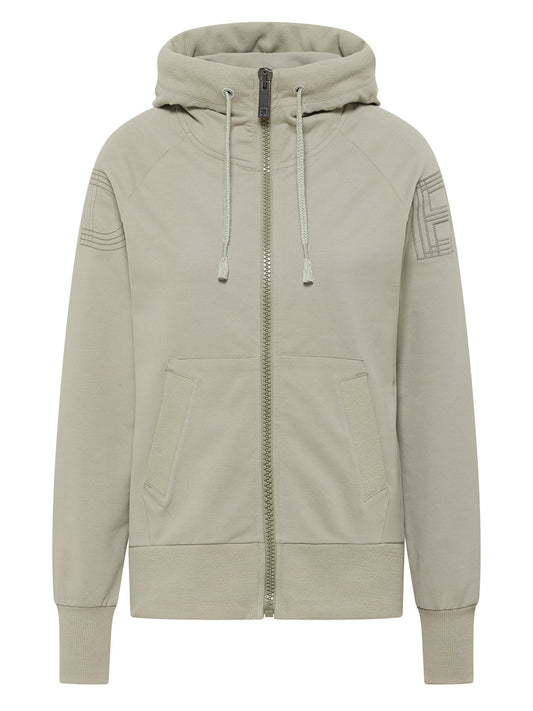 Avslappnad Tjocktröja Dam i Khaki - Mjuk Polyester med Dragkedja och Känguruficka, Storlek S-XL 1