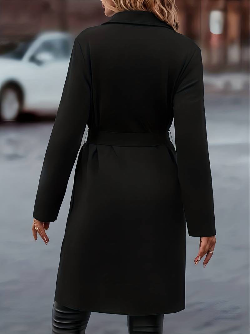 Kvinno Långjacka Elegant Kappa Andningsbart Material-2