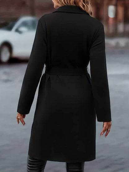 Kvinno Långjacka Elegant Kappa Andningsbart Material-2