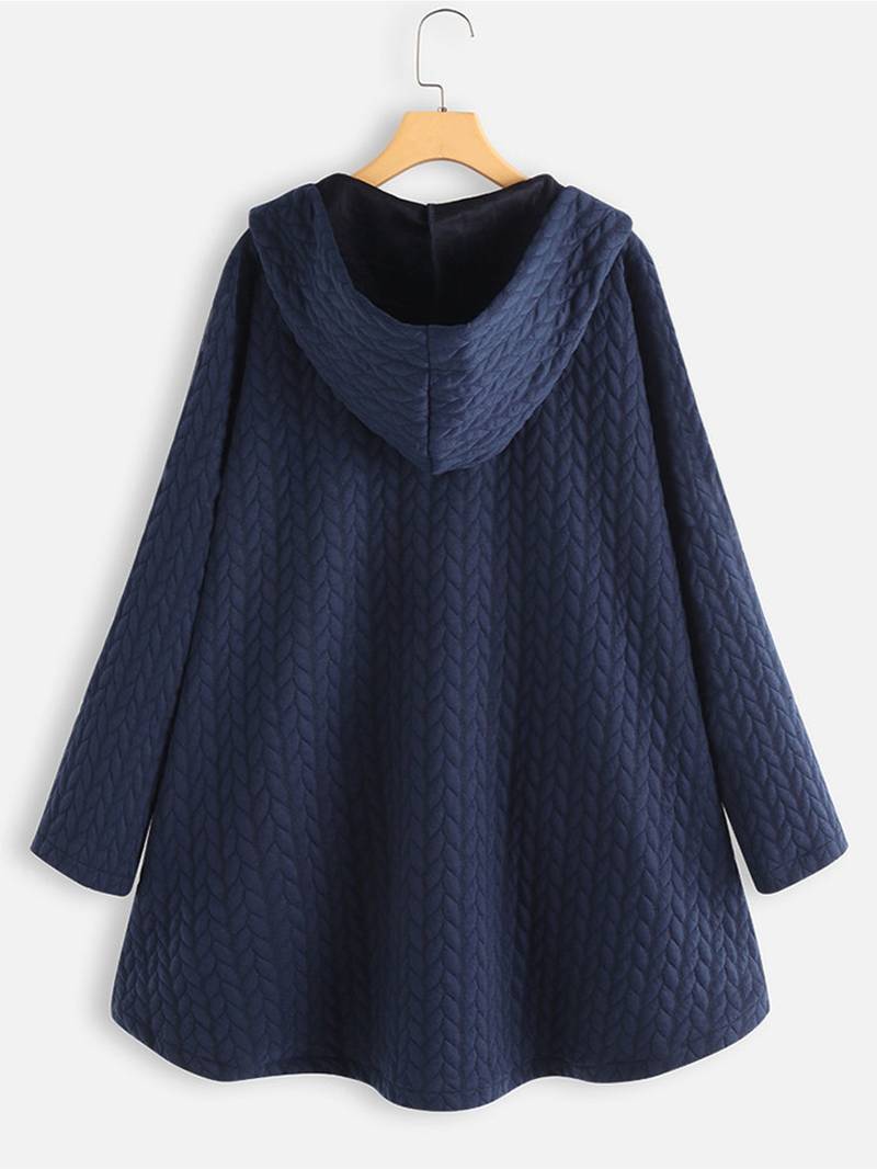 Dam Knopfjacka Varm Isolerande Material Tidlös Design-5