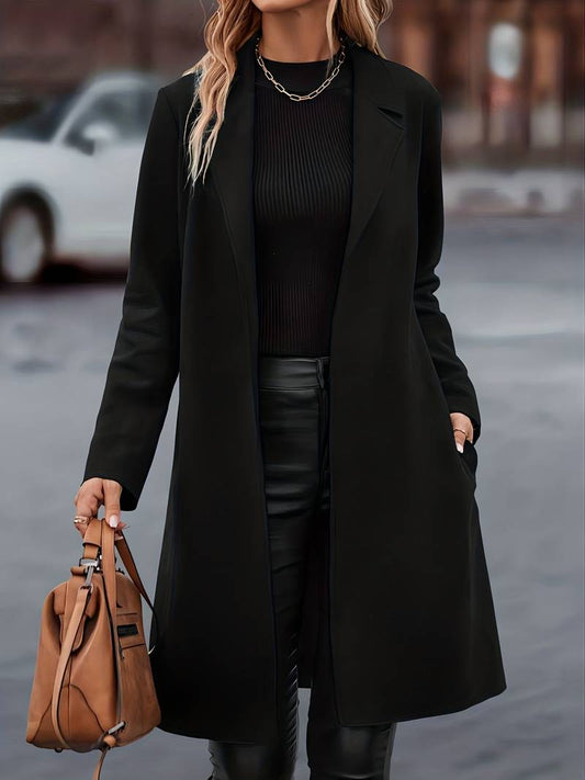 Kvinno Långjacka Elegant Kappa Andningsbart Material-1