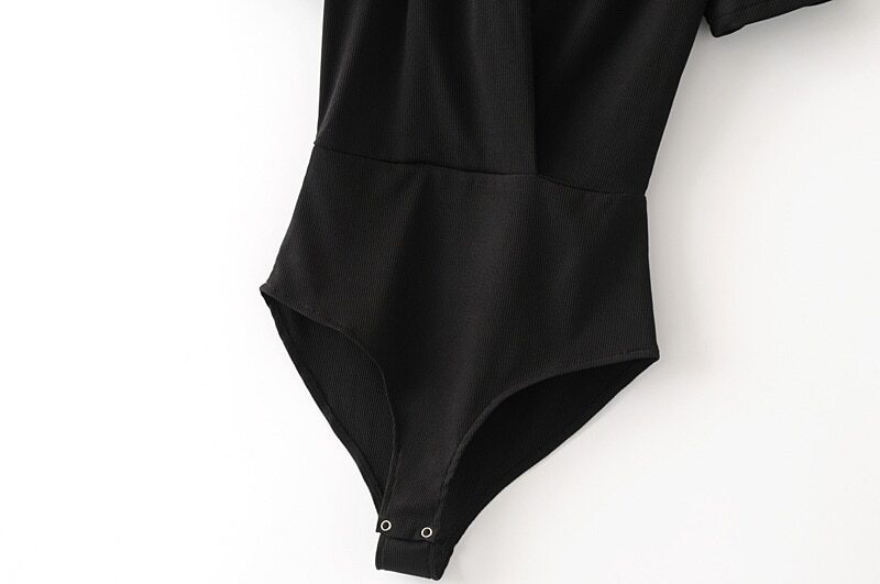 Kortärmad Bodysuit Dam i Stretch Polyester och Spandex – Smickrande Passform för Vardags- och Festbruk 6