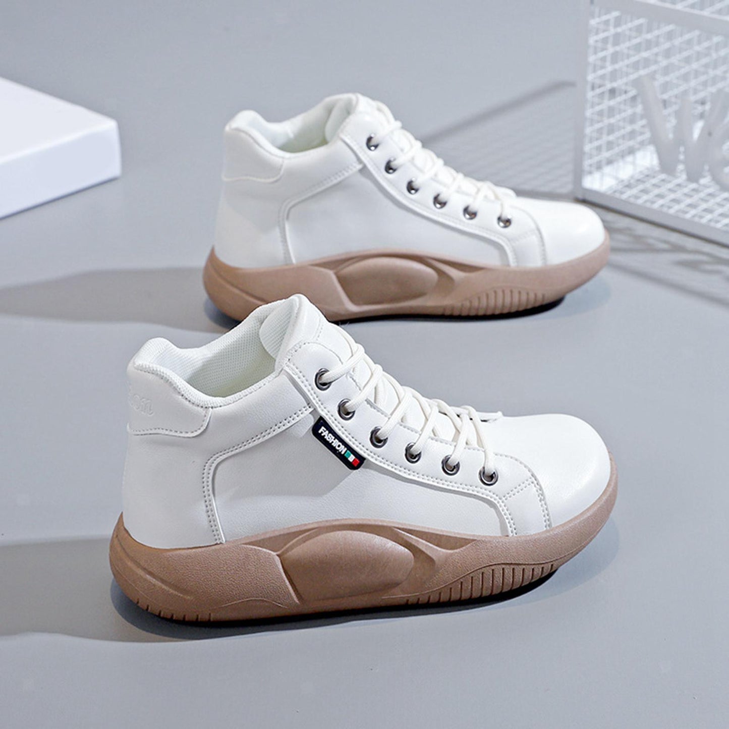 Kvinnors Sneakers Trendiga Hög Kvalitet Syntet Gummi 3