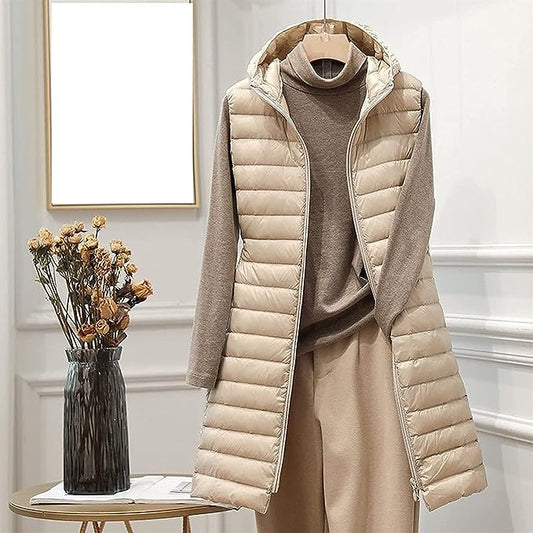 Damjacka med Huva Vadderad Polyester i Trendig Design-1