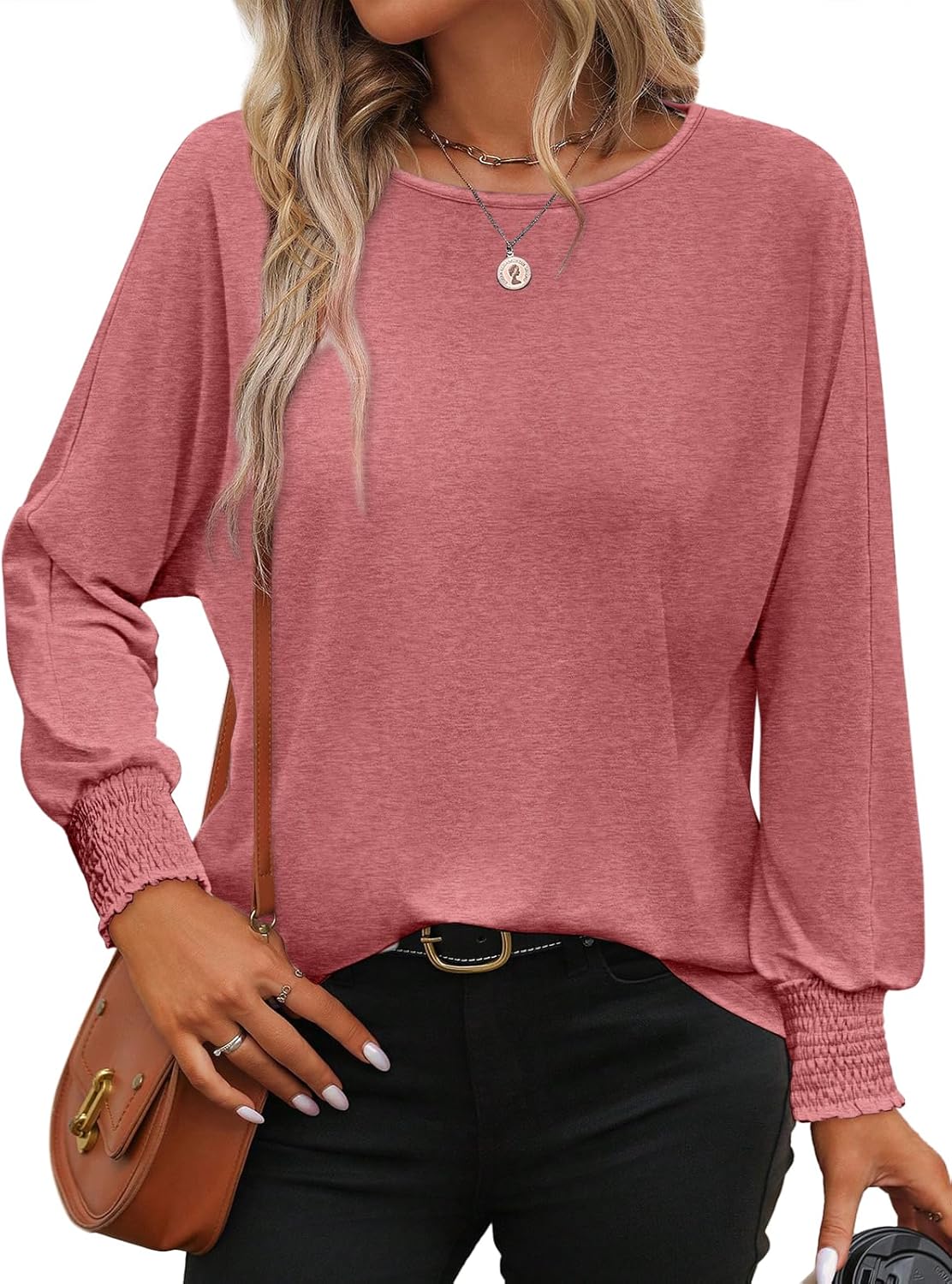 Kvinna Blus med Långa Ärmar och Ruffle Detaljer – 100% Polyester, Vit, Löst Passform, Perfekt för Alla Tillfällen 15