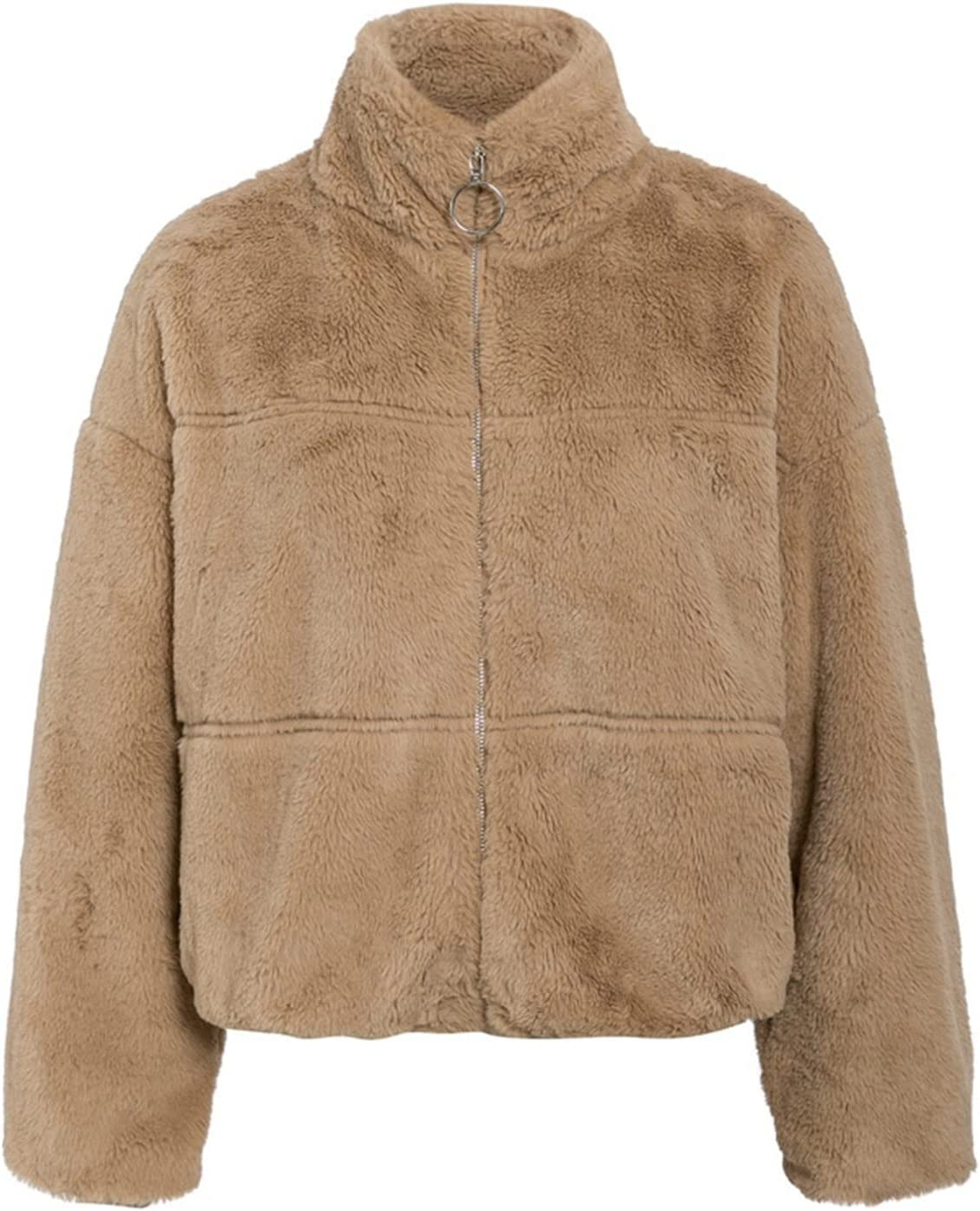 Kvinnors Plyschjacka Mjuk Konstfleece-3