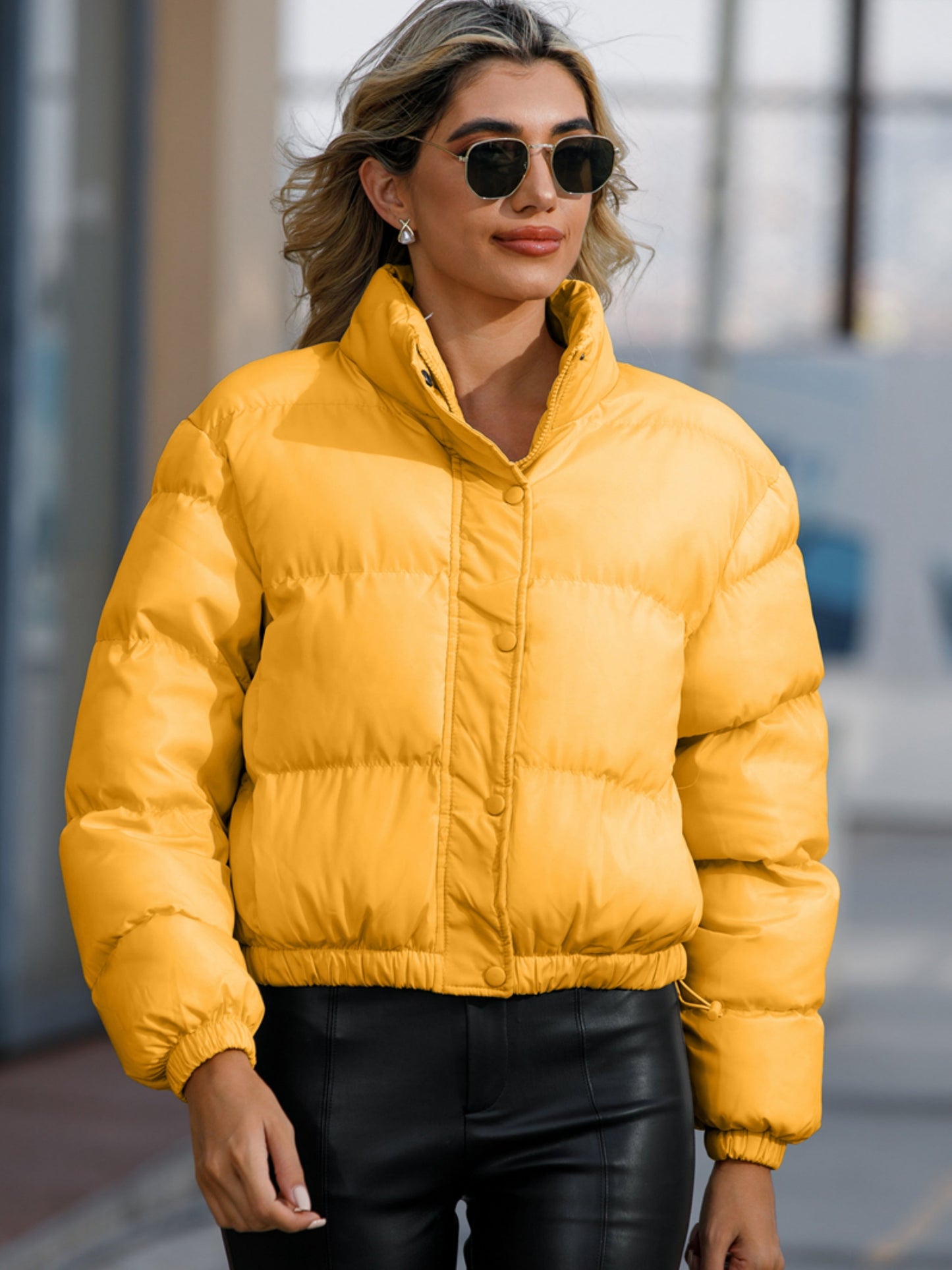 Lång Vinterjacka Dam Casual Vadderad Polyester-6