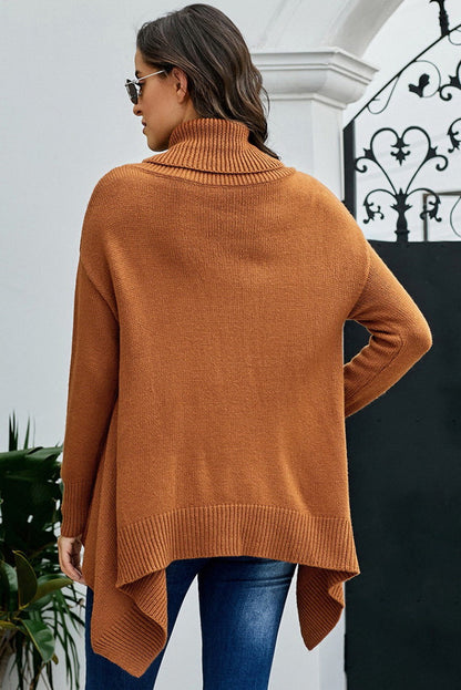 Dam Stickad Höghals Sweater Asymmetrisk Akryl/Nylon 6