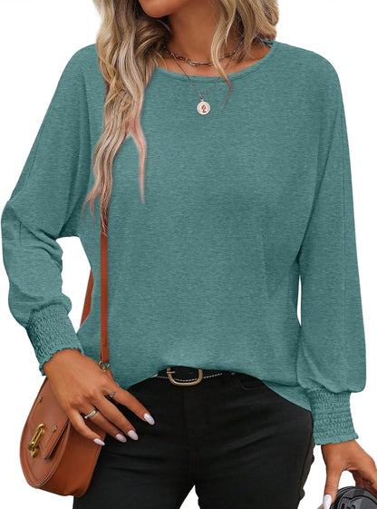 Kvinna Blus med Långa Ärmar och Ruffle Detaljer – 100% Polyester, Vit, Löst Passform, Perfekt för Alla Tillfällen 17