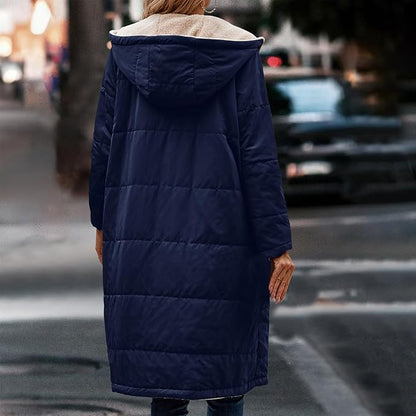 Halvlängd Damjacka Tvåsidig Fleecefodrad Polyester – Modern Jacka för Kalla Dagar 5
