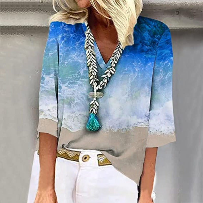 Variant image for Vit Dam Blus Lätt Polyester Avslappnad Passform-1