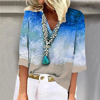 Variant image for Vit Dam Blus Lätt Polyester Avslappnad Passform-1