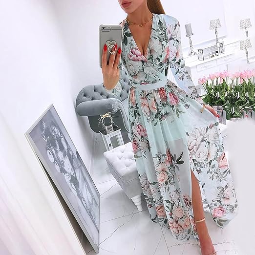 Variant image for Dam Klänning Lång Ärmar Lätt Polyester Flödande Stil-6