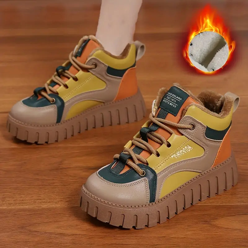 Fodrade Vinterstövlar Dam Hög Top Plysch Sula-5