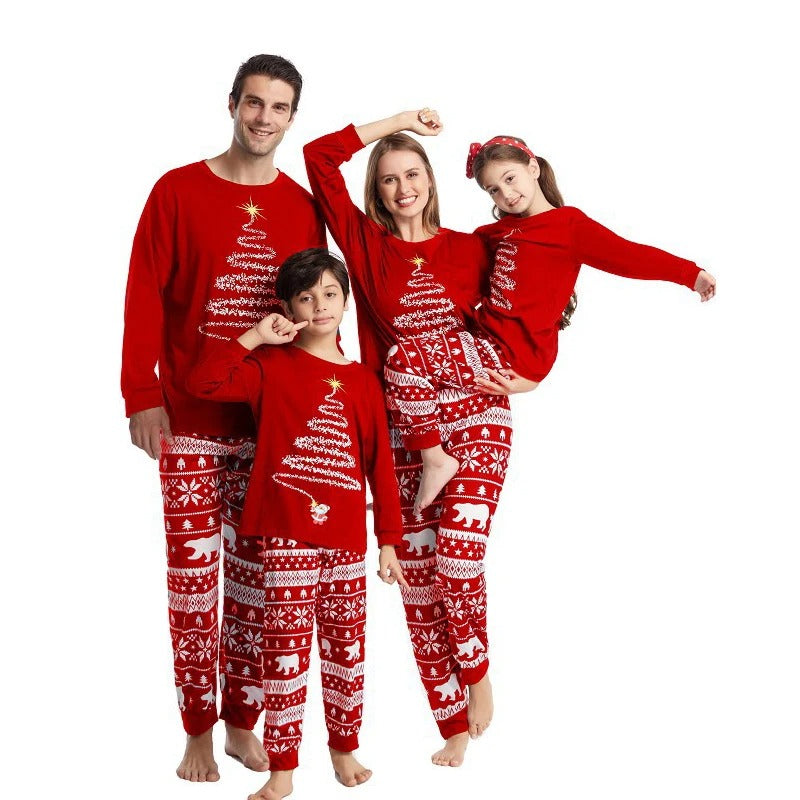 Julpyjamas Familj Unisex Mjuk Tyg för Festliga Stunder-4