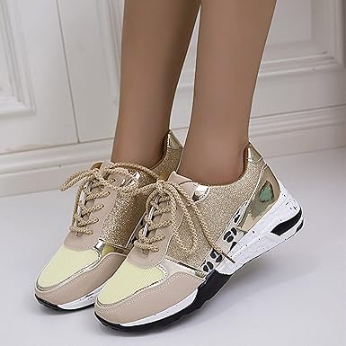 Dam Sneakers Trendiga Syntetmaterial Ortopedisk Design-5