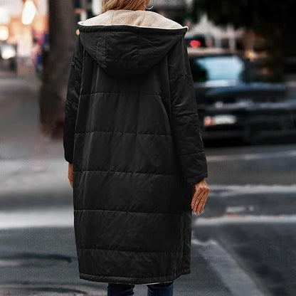 Halvlängd Damjacka Tvåsidig Fleecefodrad Polyester – Modern Jacka för Kalla Dagar 4
