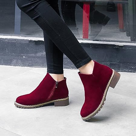 Dam Stövlar Sidospelare Läder med Ull Överdel och Flexibel Sula-1