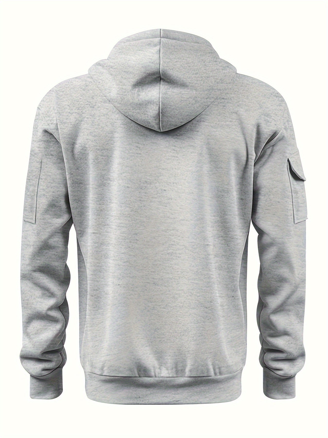 Herrar Hoodie Fleecefodrad Gatastil med Blixtlås-4