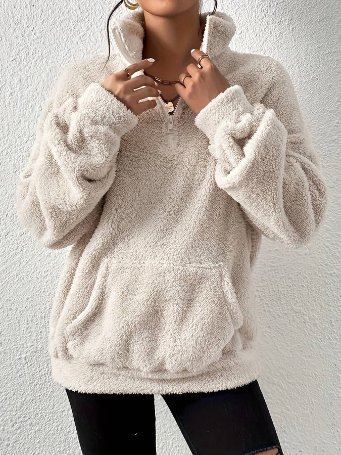 Damjacka Stilren Design med Ficka Polyester-2