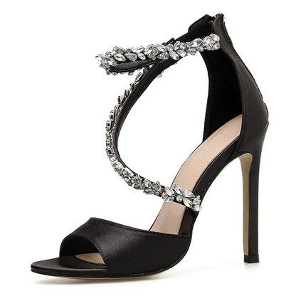 Kvinnors Glamour Sandal Hög Klack PU-Läder-5