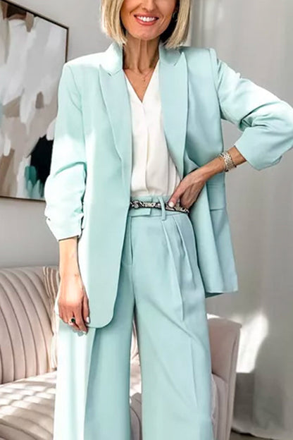 Variant image for Dam Blazer Avslappnad Passform Öppen Framsida Bomull Polyester-1