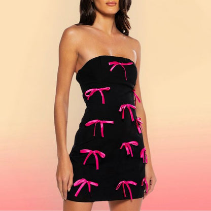 Dam Klänning Mini Med Kontrastöglor 100% Polyester-3