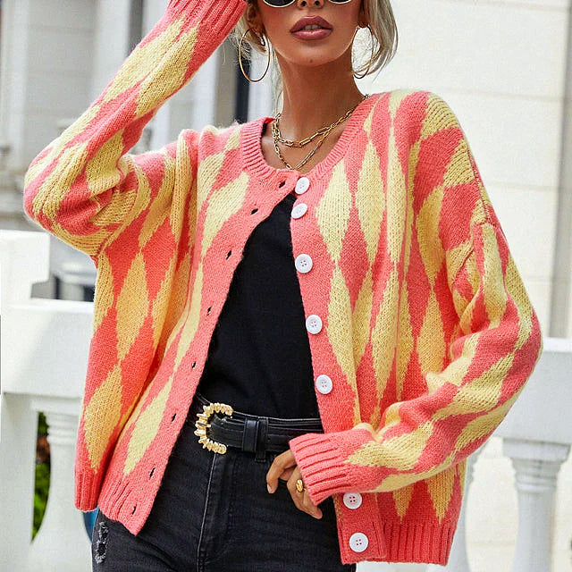 Kardigan Dam Lång Kofta Avslappnad 100% Akryl-4