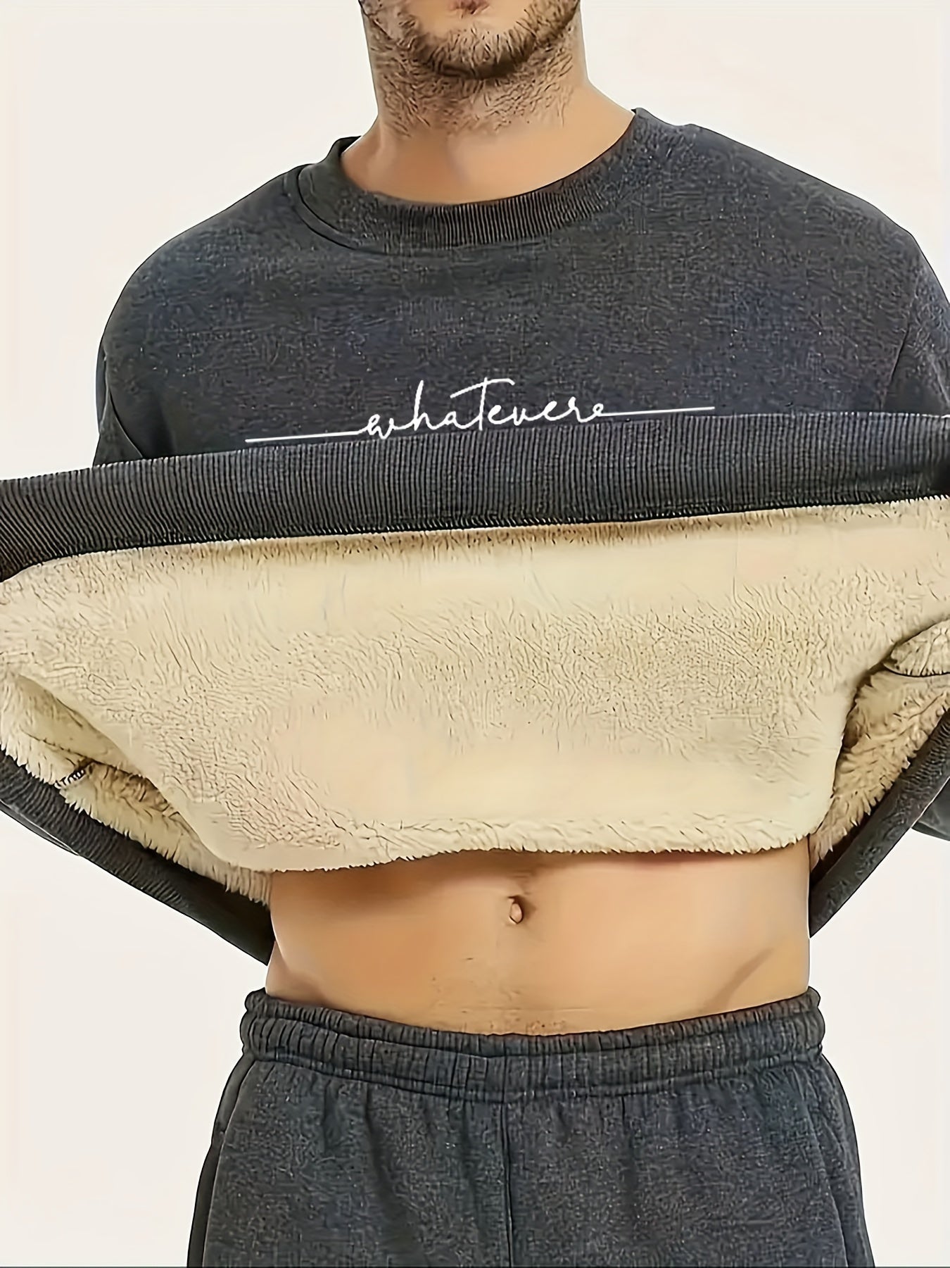 Variant image for Herr Fleecetröja Cirkulär Halsringning Mjuk Fleece-19