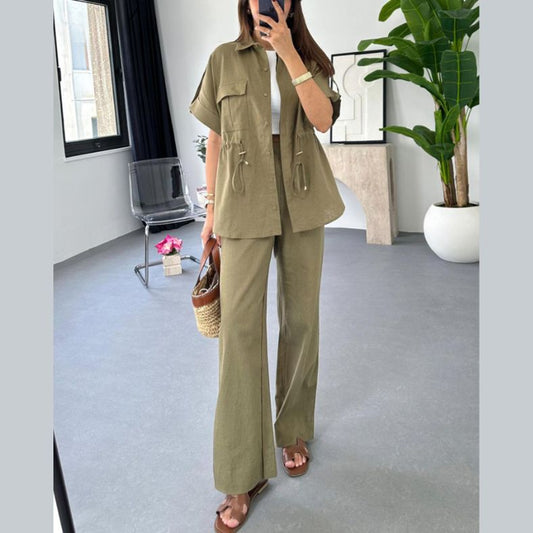 Dam 2-delad Uppsättning Kortbyxor och Topp Hållbart Tyg 1