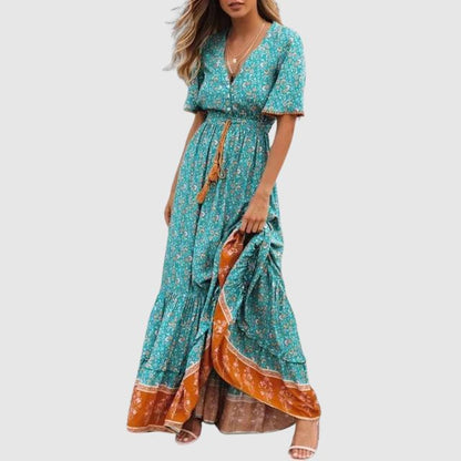 Variant image for Maxiklänning Dam Bohemisk Paisley 100% Polyester A-linjeformad-1