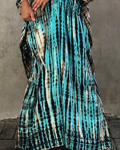 Maxiklänning Dam Flytande Batik Lätt Tyg-4