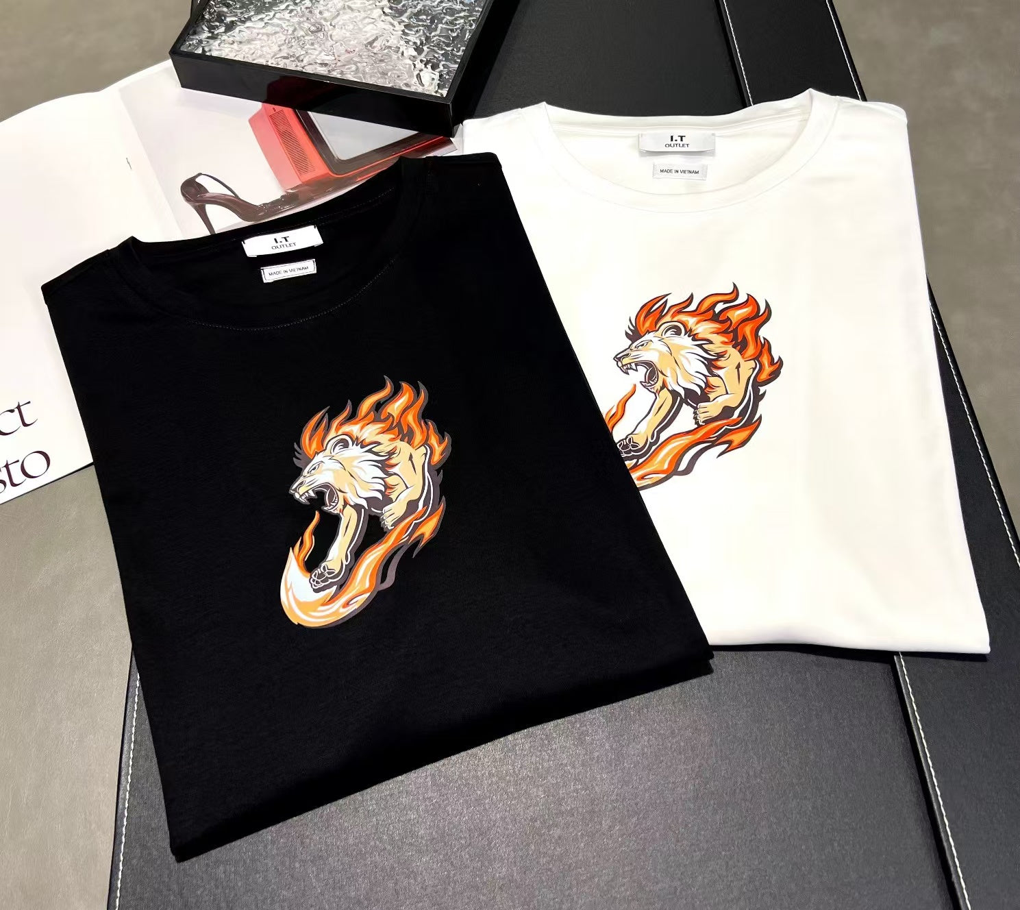 Dam Långärmad T-shirt Djurmönster 100% Bomull-4