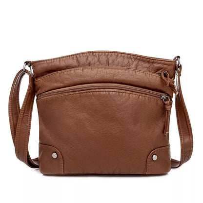 Damväska Läder Crossbody Stilren Med Justerbara Remmar-2