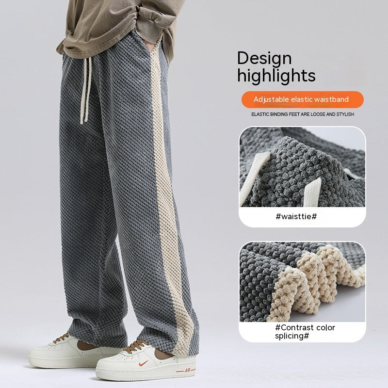 Herrbyxor Tjock Bomull Klassisk Design för Höst och Vinter-3