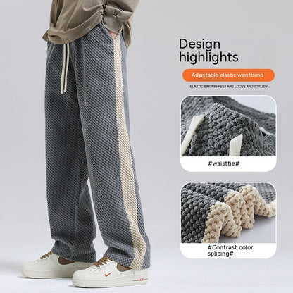 Herrbyxor Tjock Bomull Klassisk Design för Höst och Vinter-3