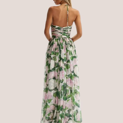 Dam Maxiklänning Blommönster i Bomull och Polyester-2