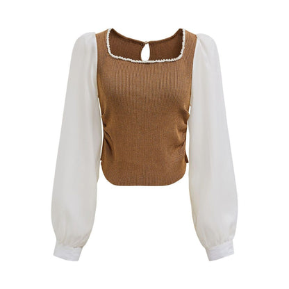 Variant image for Dam Topp Fyrkantig Hals Puffärmar Polyester-2