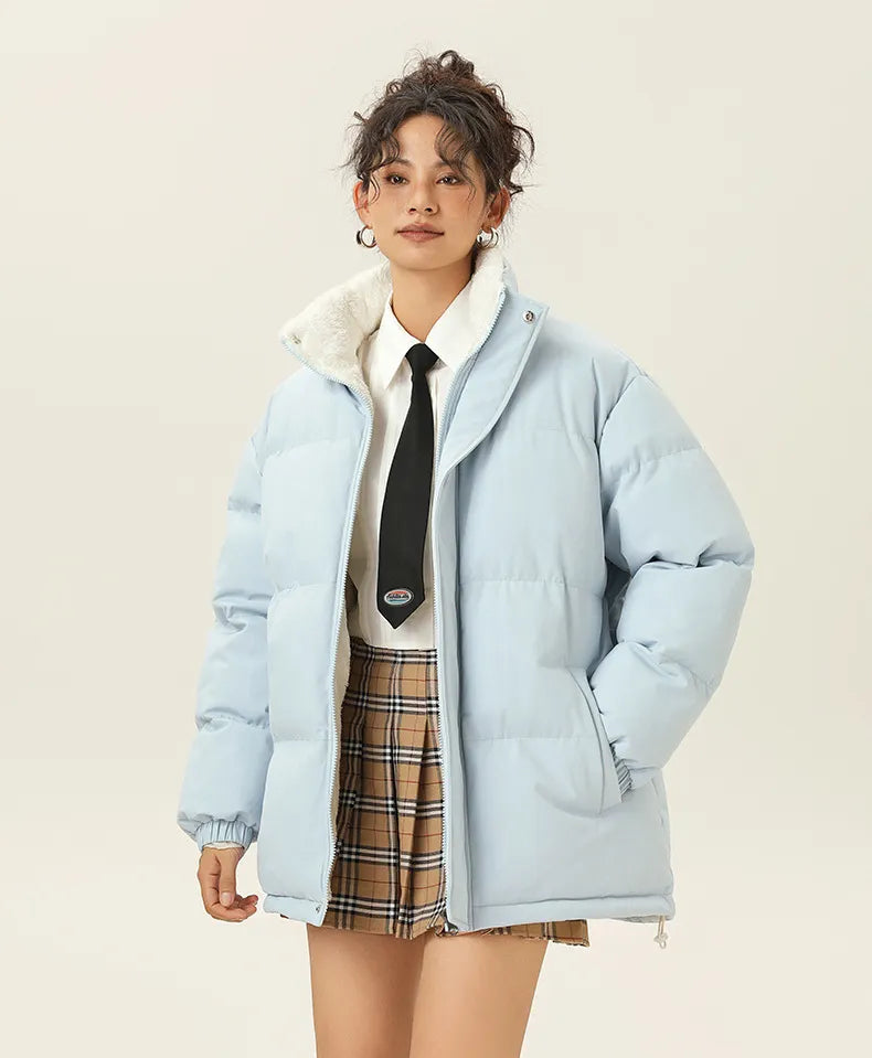 Damjacka Casual Brant Krage Tjockt Bomullstyg-5