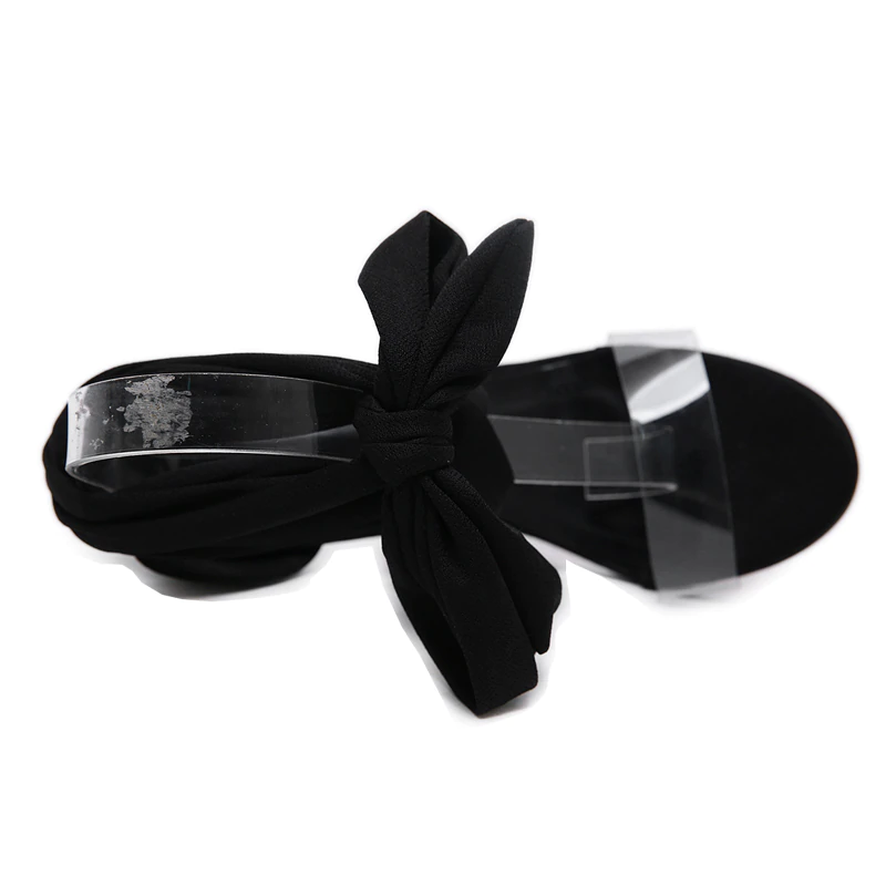 Dam Gladiatorsandaler Transparent PVC Hög Klack-4