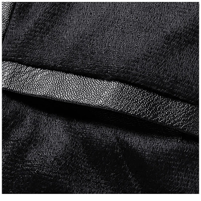 Herrjacka Slim Fit Äkta Läder Minimalistisk Design-2